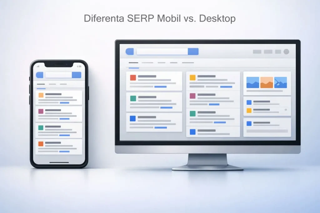 Diferenta SERP Mobil vs. Desktop